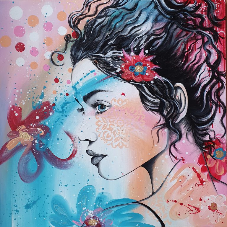 Poppy 80x80 acryl linnen 650