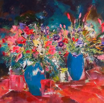Vazen met bloemen 100x100